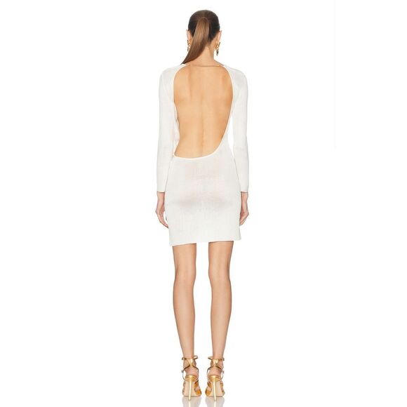 TOM FORD Cut Out Gold Chain Short Dress in White Size Medium NWOT - Picture 4 of 14
